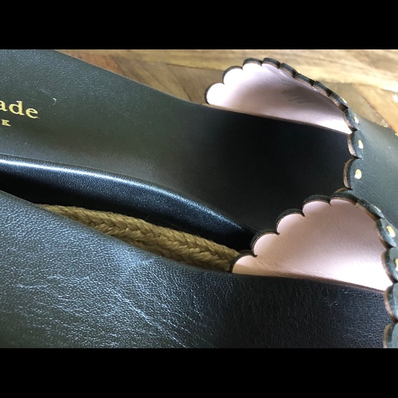 KateSpade slip on espadrille style leather sandal - Picture 6 of 7